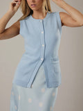 Baby Blues Knit Vest in Blue