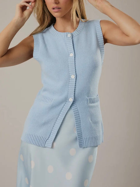 Baby Blues Knit Vest in Blue