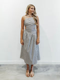 Between The Lines Midi Dress in Navy