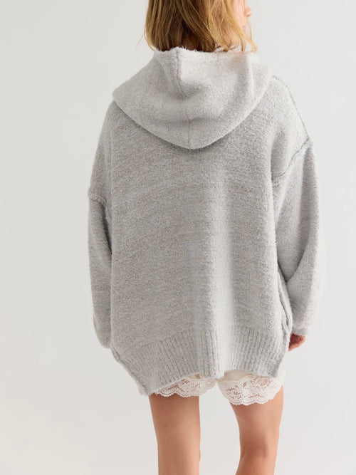 Thistle Hooded Cardi in Grey Combo