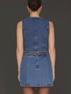 Braided Trim Denim Vest in Highside Wash