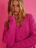 Teagan Cardigan in Electric Pink Cable