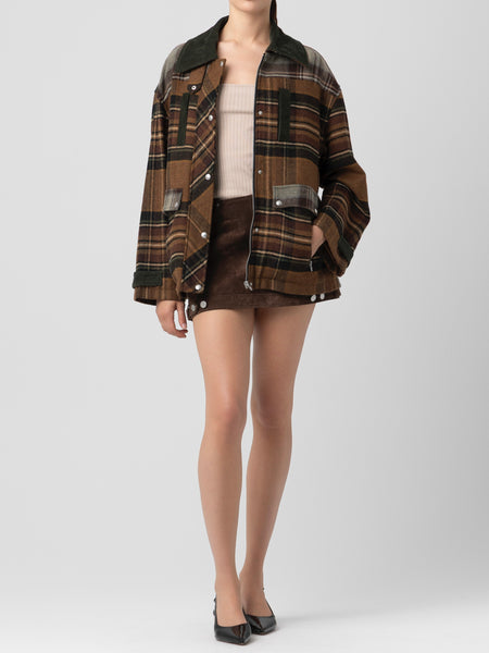 Situationship Jacket in Mixed Plaid