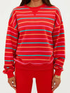 Devyn Oversized Sweatshirt in Strawberry Smoothie Stripe