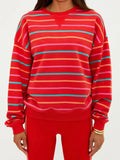 Devyn Oversized Sweatshirt in Strawberry Smoothie Stripe