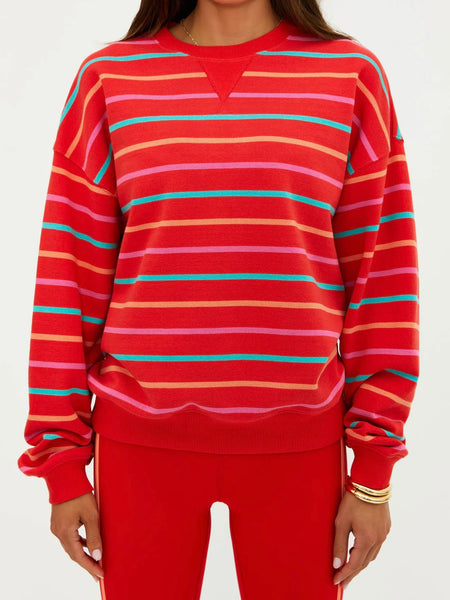 Devyn Oversized Sweatshirt in Strawberry Smoothie Stripe