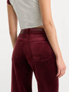 Velvet Good Waist Palazzo Jeans in Berry Noir