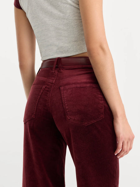 Velvet Good Waist Palazzo Jeans in Berry Noir