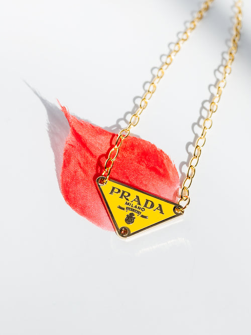 Triangle Repurposed Necklace in Yellow