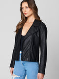 Onyx Tonal Leather Jacket in Black
