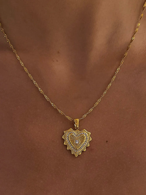 Valea CZ Heart Pendant Necklace