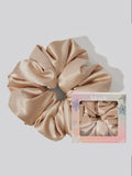 Holiday Cloud 9 Satin Pillow Scrunchie in Champagne