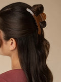 Recycled Plastic Large Arched Clip in Mocha