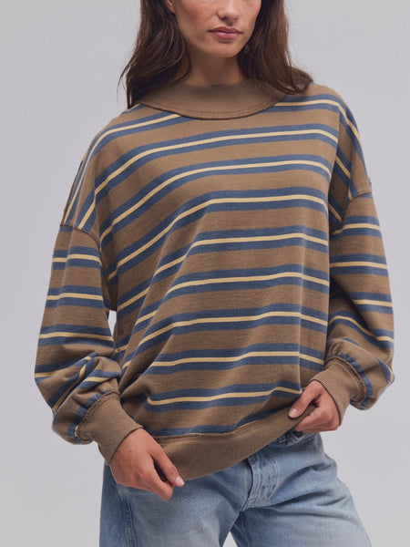Palm Springs Striped Pullover in Army Combo