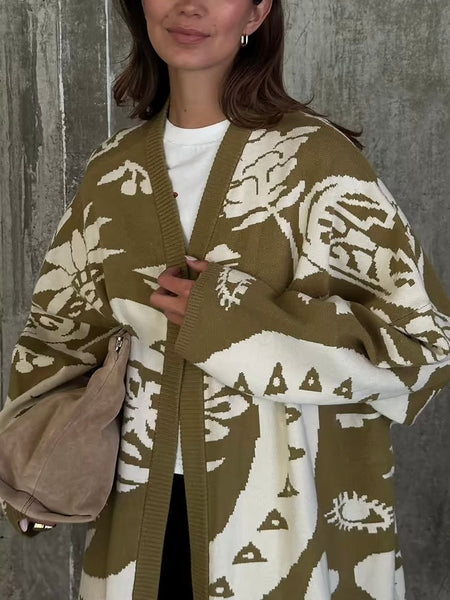 Amara Knit Coatigan in Olive