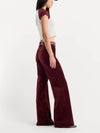 Velvet Good Waist Palazzo Jeans in Berry Noir