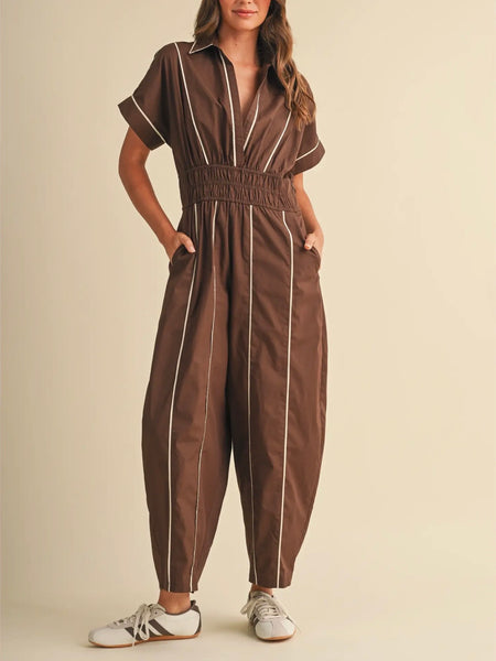 So Jealous Jumpsuit in Brown