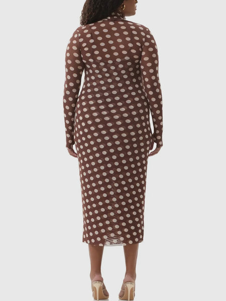 Bryony Dress in Chocolate Halo Dot