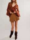 Paradise Found Suede Skort in Caramel Cafe