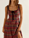 Freya Plaid Midi in Cherry Combo