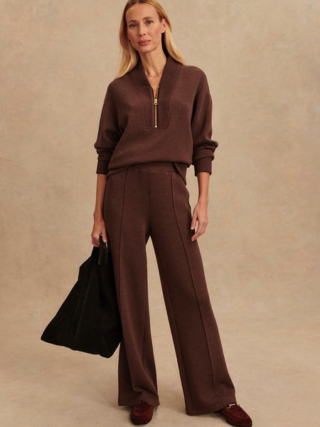 Sally Half Zip Sweat in Coffee Bean Marl