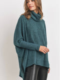 Cherish The Girl Cowl Sweater in Hunter Green