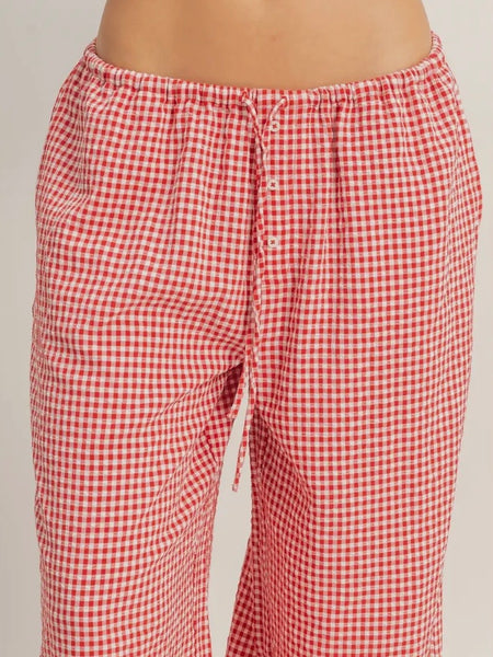 Bring The Gingham Pant in Red