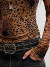 Lilly Printed Long Sleeve in Brown Combo