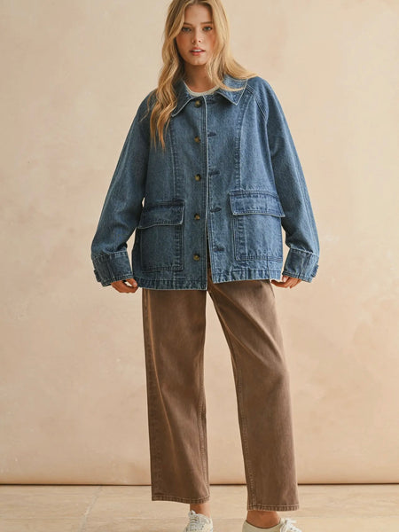 Doing The Denim Thing Jacket in Dark Blue