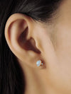Oval Glass Studs in Opal