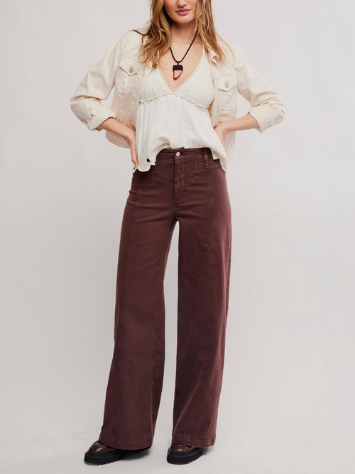 Libre Wide Leg Jean in Rum Running