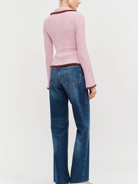 A Touch Of Trim Sweater in Mauve