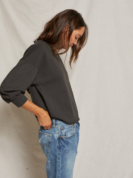 Niall Fleece Pullover in Vintage Black