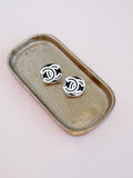 Repurposed Black & White CC Retro Earring