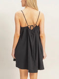 Girly & Gathered Mini Dress in Black