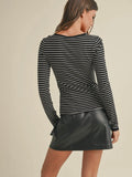 Oui, Paris! Striped Top in Black