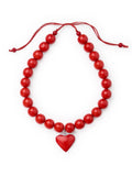 Emery Adjustable Heart Necklace in Red