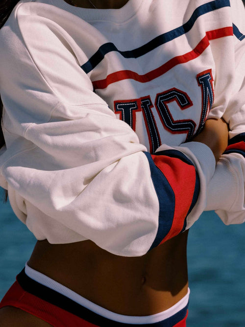 Devyn Oversized Sweatshirt in Firework Colorblock