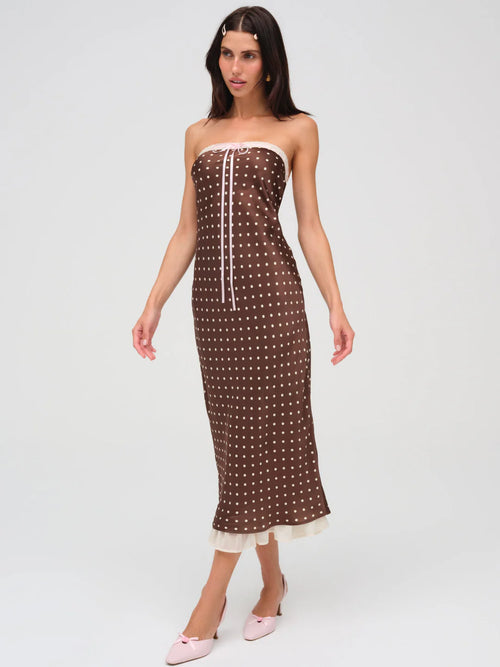 Daisy Mae Midi Dress in Chocolate