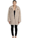 Victoria Faux Fur Coat in Taupe