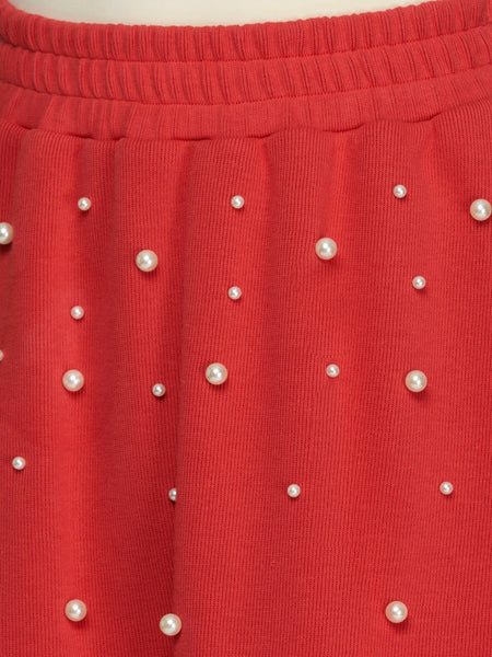 On The Nice List Pearl Skort in Red