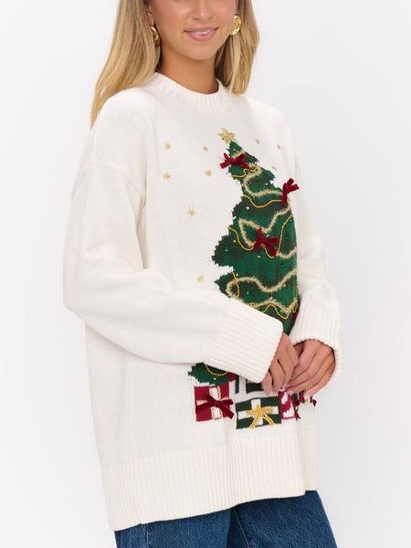 Fireside Sweater in Christmas Tree Knit