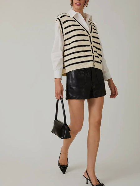 Always Classy Stripe Vest in Black & White