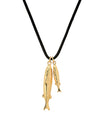 Double Fish Corded Pendant Necklace