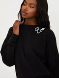 Devyn Oversized Sweatshirt in Boo Black