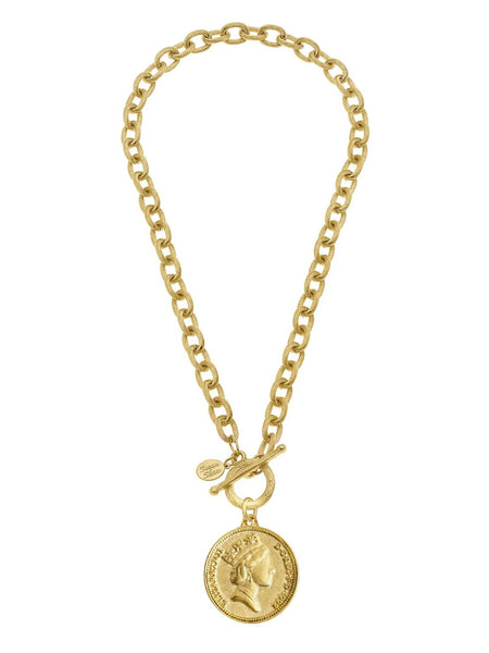 Queen Coin Toggle Necklace