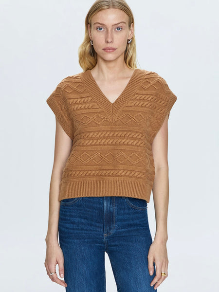 Marta Sweater Vest in Caramel