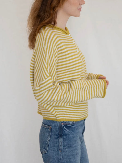 Piper Cardigan in Dijon Stripe
