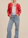 Faux To Go Leather Jacket in Red