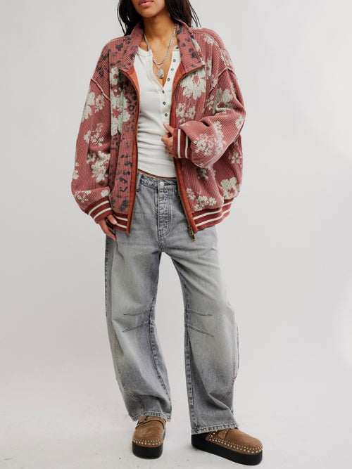 Print Mix Cardi in Whisper Pink Combo